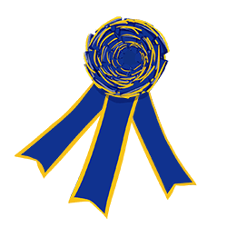 Gilmore & Friends drawing of a blue ribbon