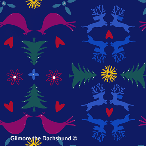 Gilmore and Friends holiday 2022 jewel tones pattern 