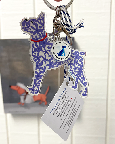 Gilmore & Friends AKC MoD lavender daisy boxer keychain