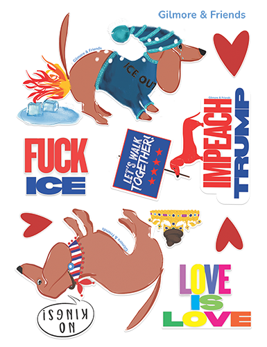 Gilmore & Friends Fuck Trump Sticker sheet