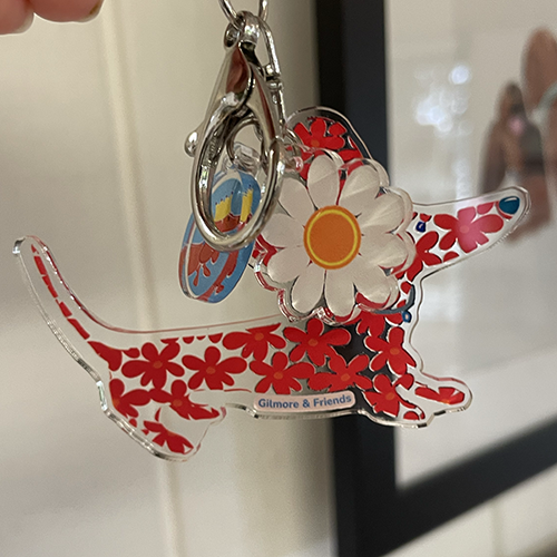 dachshund dog bag charm + key chain