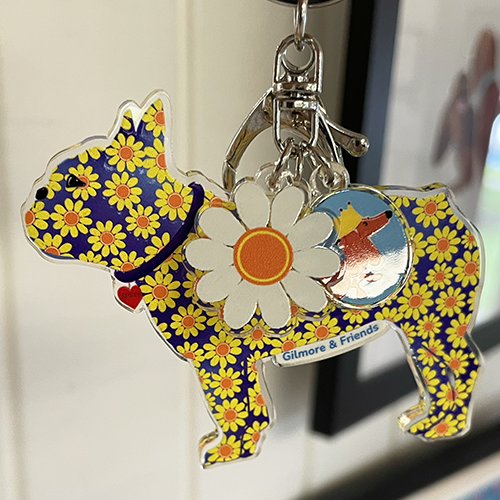 french bull dog daisy dog bag charm + key chain