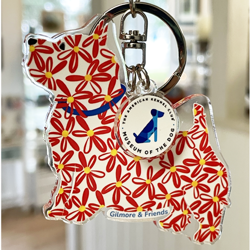 Gilmore & Friends AKC MoD lavender daisy boxer keychain